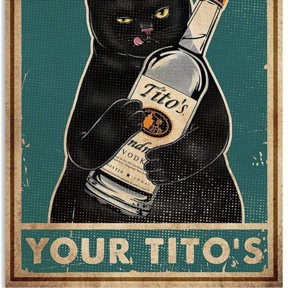 Retro Vintage Style Show me your tito´s Funny Cat Durable Metal Tin Sign - Picture 3 of 3